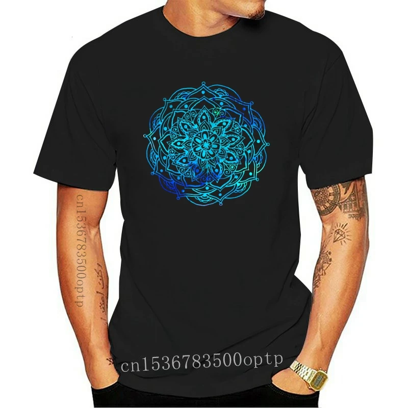 

New tie dye mandala Design Tops T Shirt Short Sleeve for Male Pure Cotton Father Day O Neck T-Shirt Casual Clothing Shirt 2021es