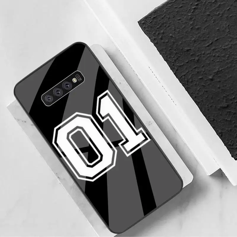 

0 Lucky Number And Letter Phone Case Tempered Glass For Samsung Note8 9 10 10pro 10plus 20 20ultra S8 S9 10 20 Plus