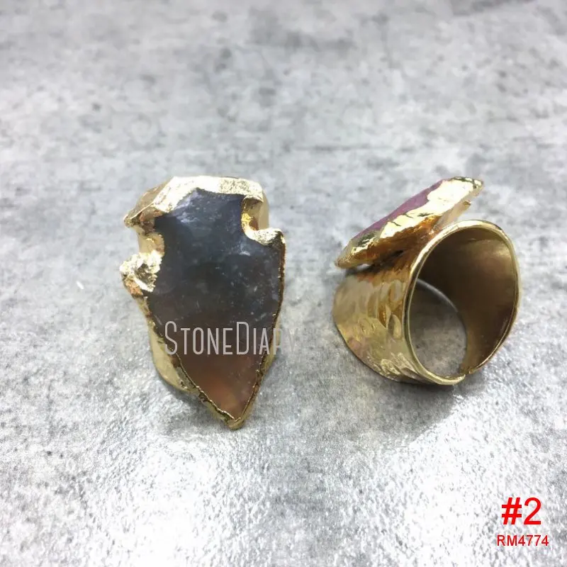 RM12689 золотое покрытие нестандартная поверхность искусственные камни розовое