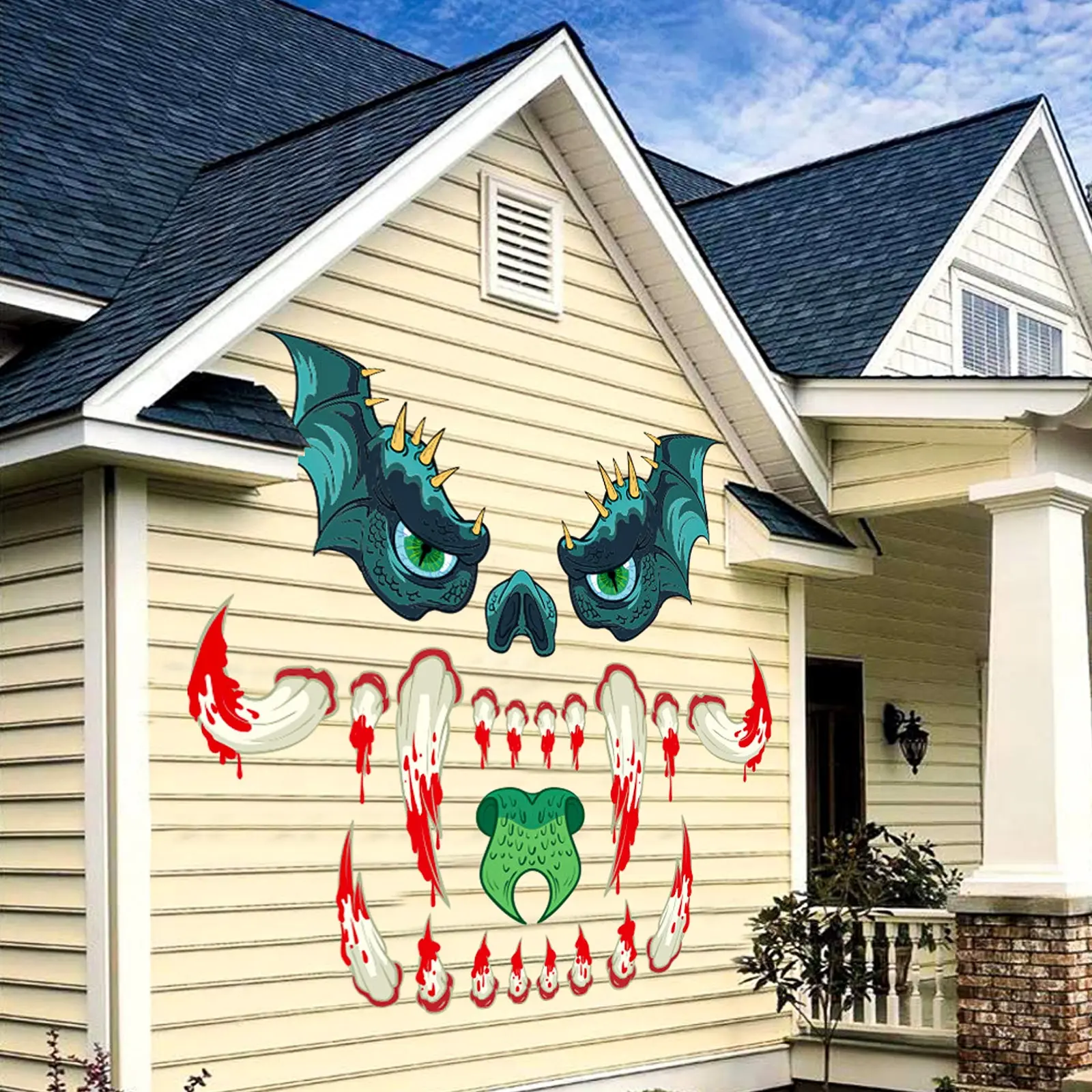 

2021 New Halloween Stickers Horror Monster Face Stickers Halloween Wall Decals Halloween Garage Stickers Halloween Home Decor