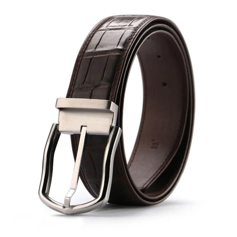 Ремень мужской из натуральной кожи крокодила роскошный брендовый винтажный пояс