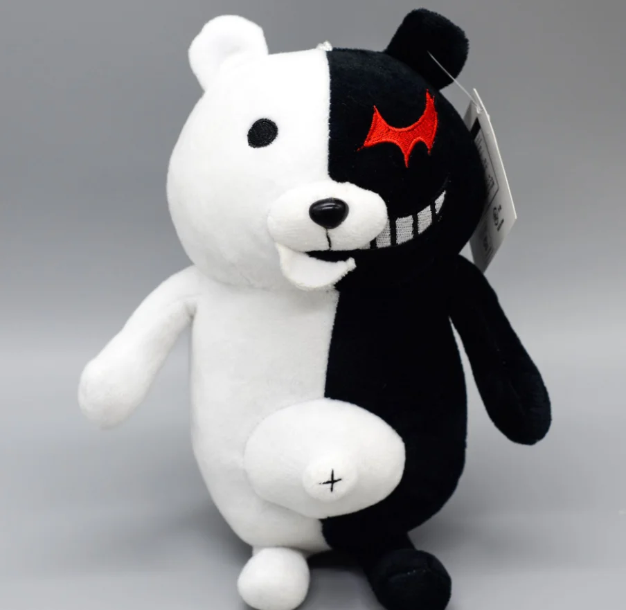 Плюшевый черный и белый медведь monokuma плюшевые игрушки данганронпа мономедведь