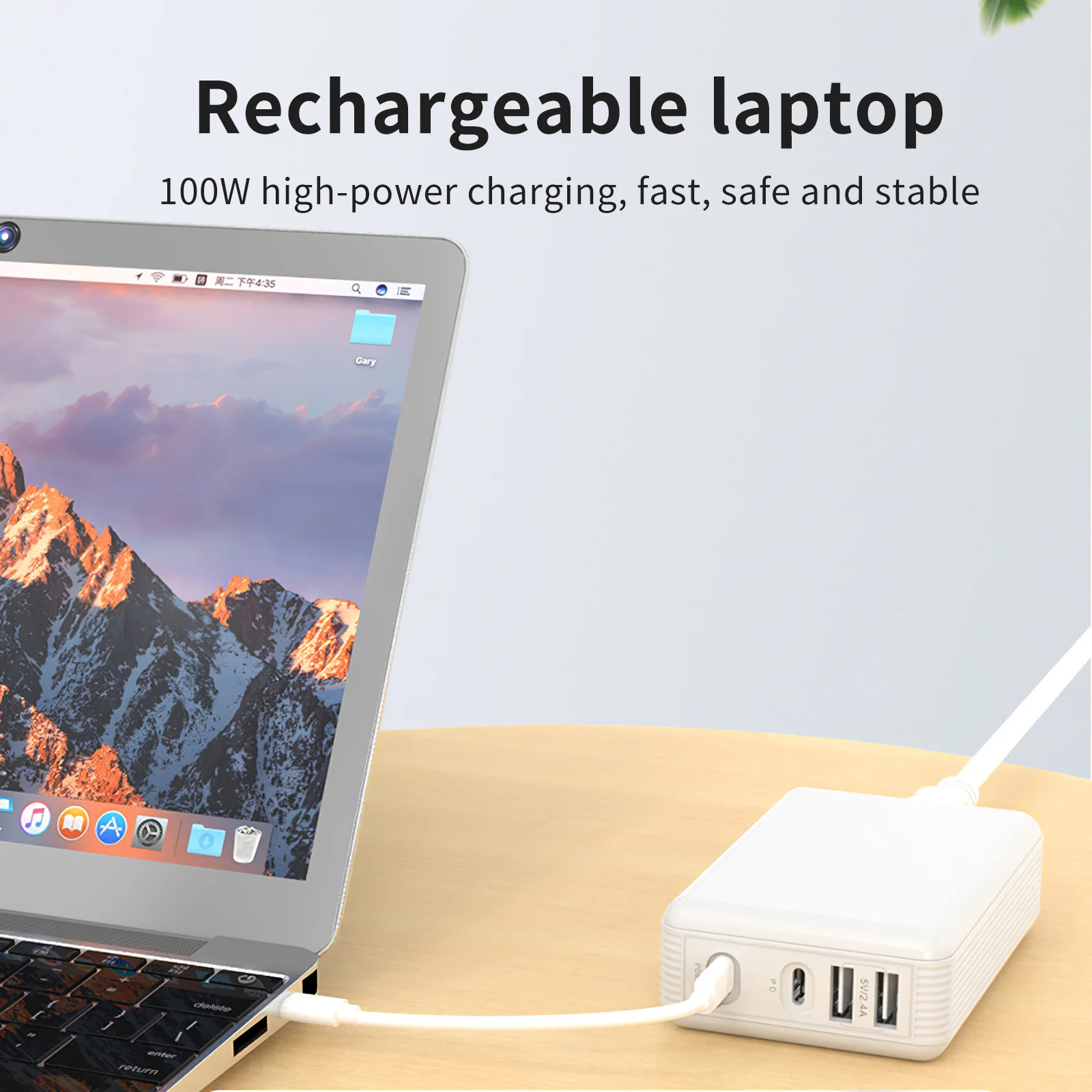 

100W Large Power Fast Charger 4-Port Portable Charger With Power Delivery USB Charging Station For For Laptop Phone Tablet