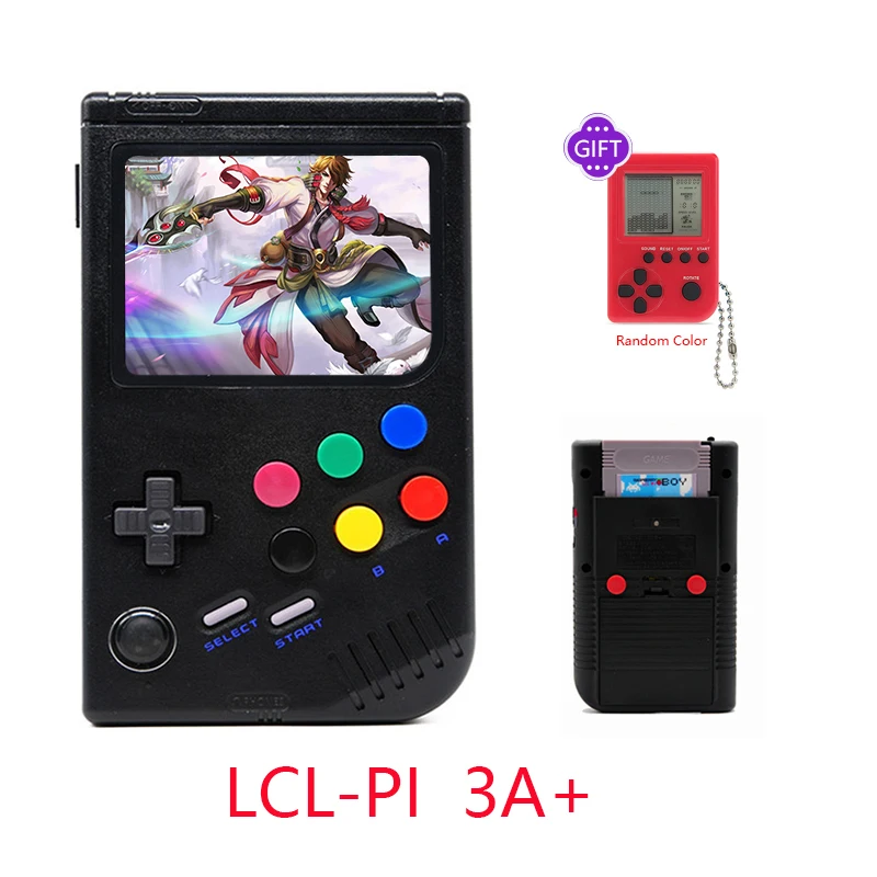 Black 3,5 дюймов LCL-Pi портативная аркадная Ретро игровая консоль для игровой консоли для мальчиков Raspberry Pi 3 A+ Игровые плееры встроенные 5000 игры - Цвет: Black