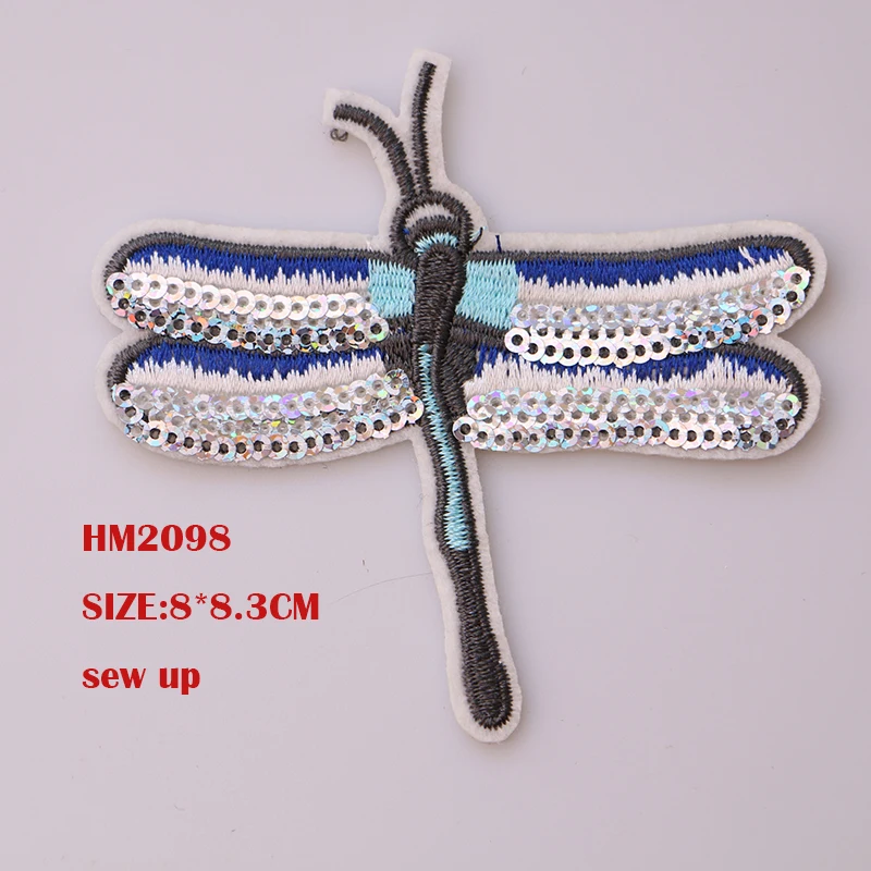 Мультяшные декоративные блестки патчи Бабочка бисер значок вышитая аппликация