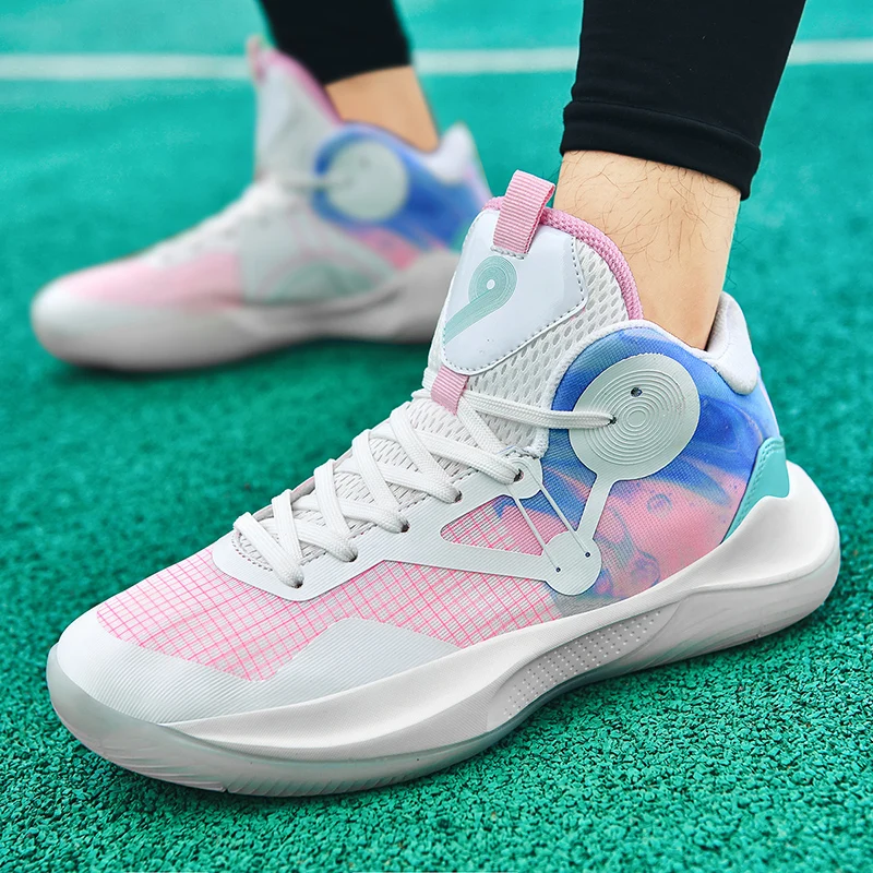 Fashion Men's Professional Basketball Shoes 2021 Colorful Outdoor Unisex High top Basketball Sneakers for Men Women basket homme
