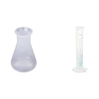 Колба Erlenmeyer для химической лаборатории, пластиковая прозрачная-100 мл.  Прозрачный пластиковый градиентный цилиндр 25 мл