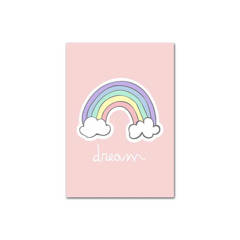 

Nordic Cartoon Alphabet Numbers Rainbow Nursery Poster and Print Canvas Wall Art Painting Picture Child Girl Baby Bedroom Decor