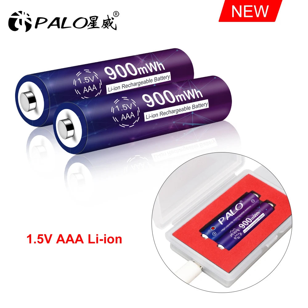 PALO 1 5 v aaa литий ионная аккумуляторная батарея 900mWh AAA + Usb зарядное устройство для