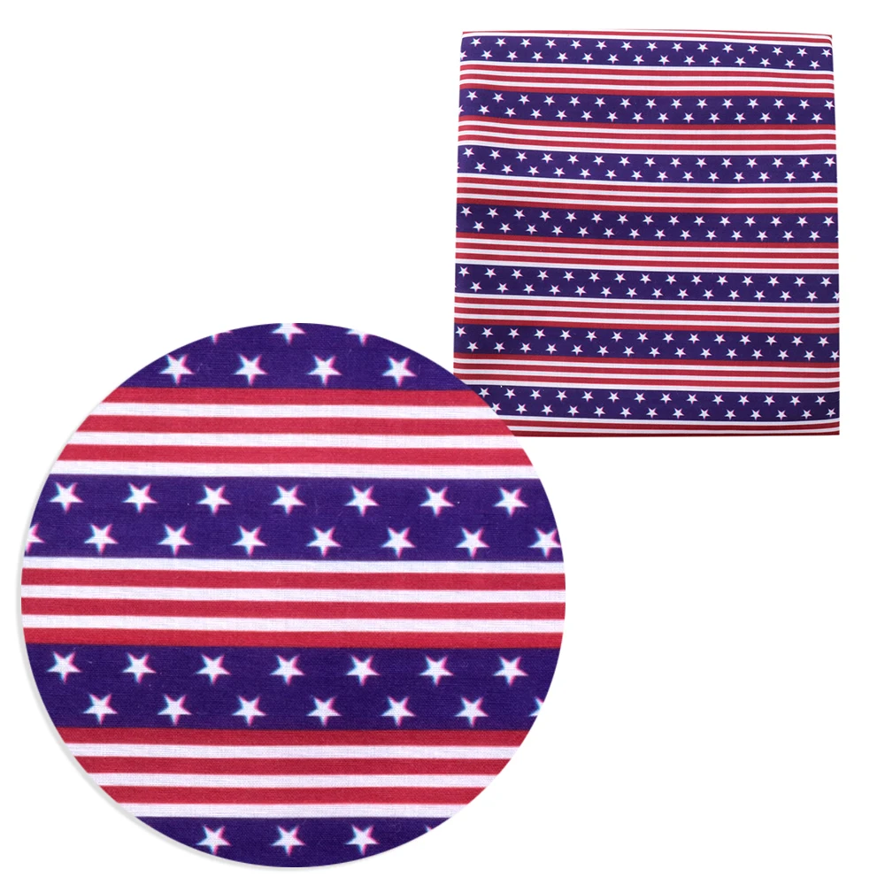 

50*145cm Flag Print Polyester Cotton Fabric Patchwork for Tissue Kids Home Textile for Making Cloth Doll Dress Curtain,1Yc13469