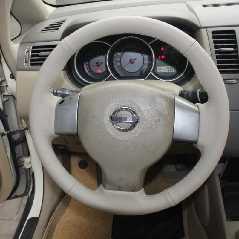 Наппа Руль Обложка для старый Nissan Tiida Livina Sylphy Примечание Bluebird g11 ng1 Оплетка на руль