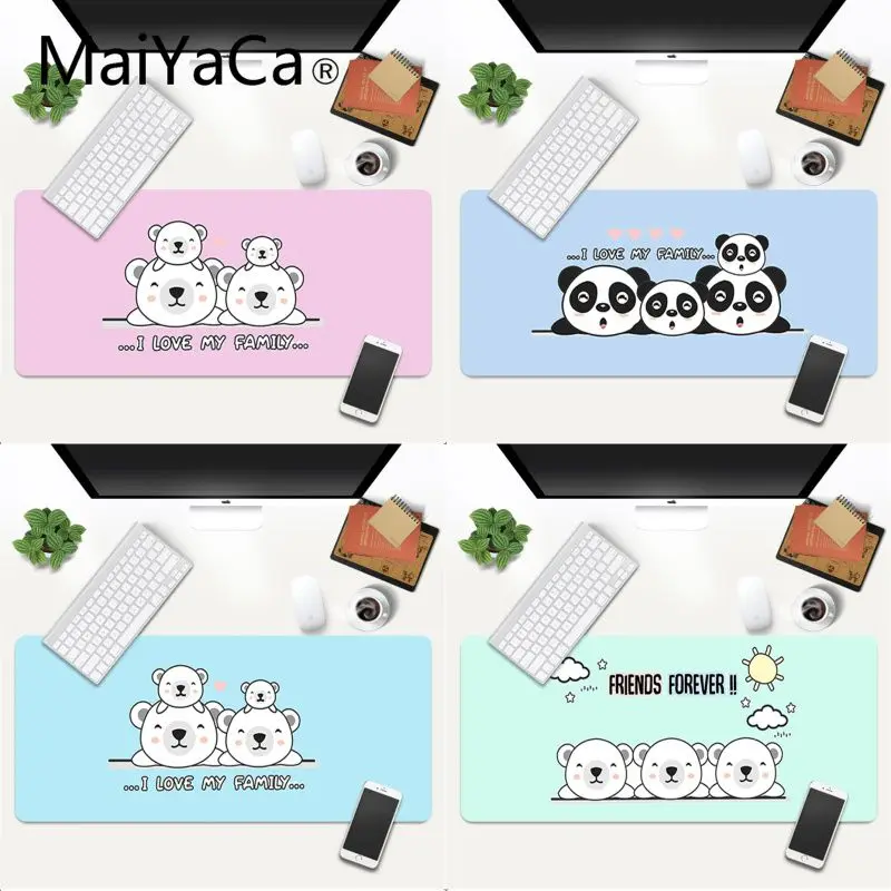 

Christmas gift Cute happy polar bear family Unique Desktop Pad Game Gaming Mouse Pad gamer Large Deak Mat 600x300mm for Child