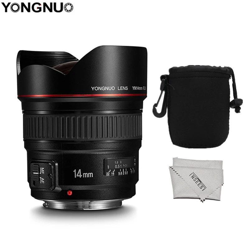 YONGNUO 14 мм F2.8 ультра широкоугольный объектив yn14мм с автофокусом AF MF металлический