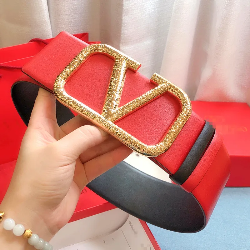 

Designer Belts Women High Quality Fashion V Letter Luxury Famous Brand Genuine Leather Belt Women Classic Exquisite Waist Strap