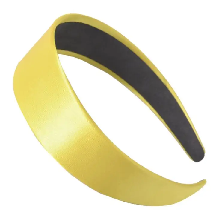 Hair Band Plain Alice Hairband Bow Hoop 3cm Width Headbands 1.1 Inch Wide Hair Band Ribbon HeadBand - Color: yellow