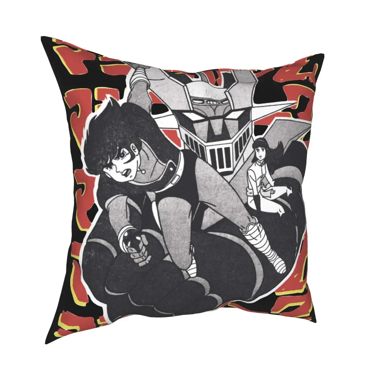

Mazinger Z Attack Pillowcase Printing Polyester Cushion Cover Decoration Throw Pillow Case Cover Home Zipper 45*45cm