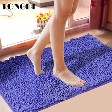 tongdi bathroom carpet mats soft shower microfiber chenille anti skip sop rug decoration for home bathroom living kitchen room free global shipping