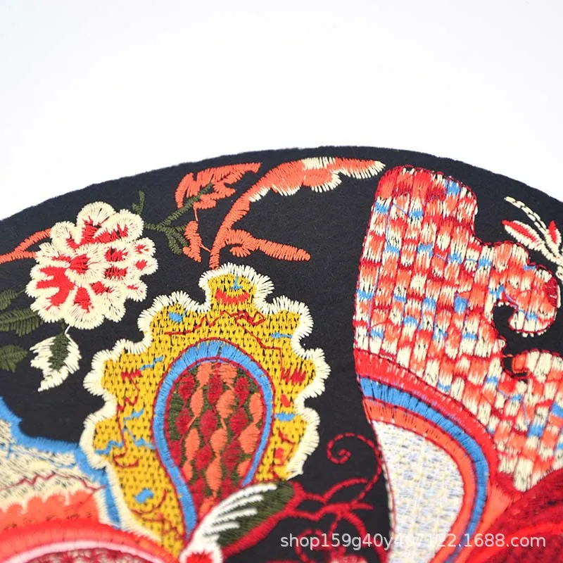 Creative Round Butterfly Embroidery Craft Clothes Decorative Patch Chinese Style Large Cheongsam Wedding Cloth Stickers
