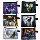 Зимний Кошелек для монет воющего волка, Женский кошелек, кошельки и сумочки для маленьких девочек, Дамский держатель для денег и кредитных карт, детские сумки для мелочи