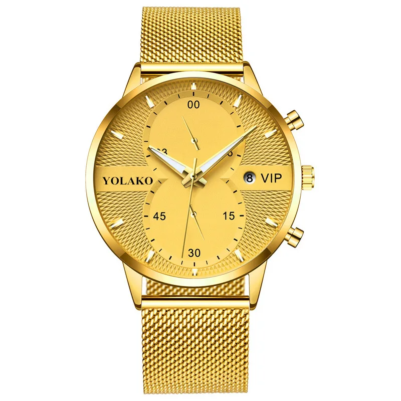 Роскошные часы новинка 2021 с календарем Pop Yolako для мужчин модные деловые кварцевые