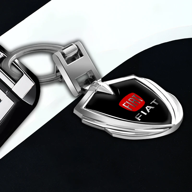 

1pcs Car Metal Aluminum Badge Key Ring Key Chain Car Goods For Fiat 500 Punto 124 125 500 Bravo Stilo Panda Abarth Tipo Viaggio