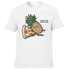 Мужская одежда 2021 ананас для пиццы с фруктовым принтом смешной эстетический рубашка для отдыха с коротким рукавом и О-образным вырезом Футболка уличная принтовые тройники