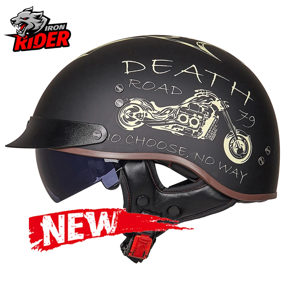 

Casco Moto Retro Motorcycle Helmet Moto Helmet Vintage Half Face Scooter Helmet Motorbike Crash Moto Helmet DOT Certification