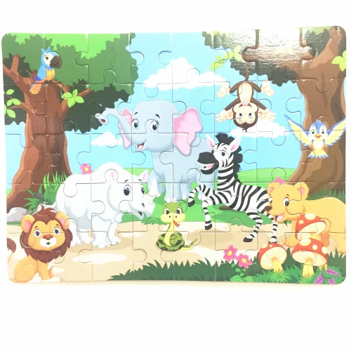 Animal Puzzle Большой размер 40 ломтик головоломки животных динозавры головоломки детские игрушки дети 3D деревянные Развивающий Пазл интеллектуальные игры - Цвет: Animal Puzzle