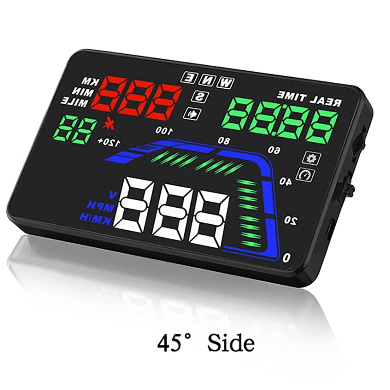 Universal Q7 5.5 inch LED Screen Head Up Display Driving Portable GPS Speedometer Dashboard Windshield Projector | Автомобили и