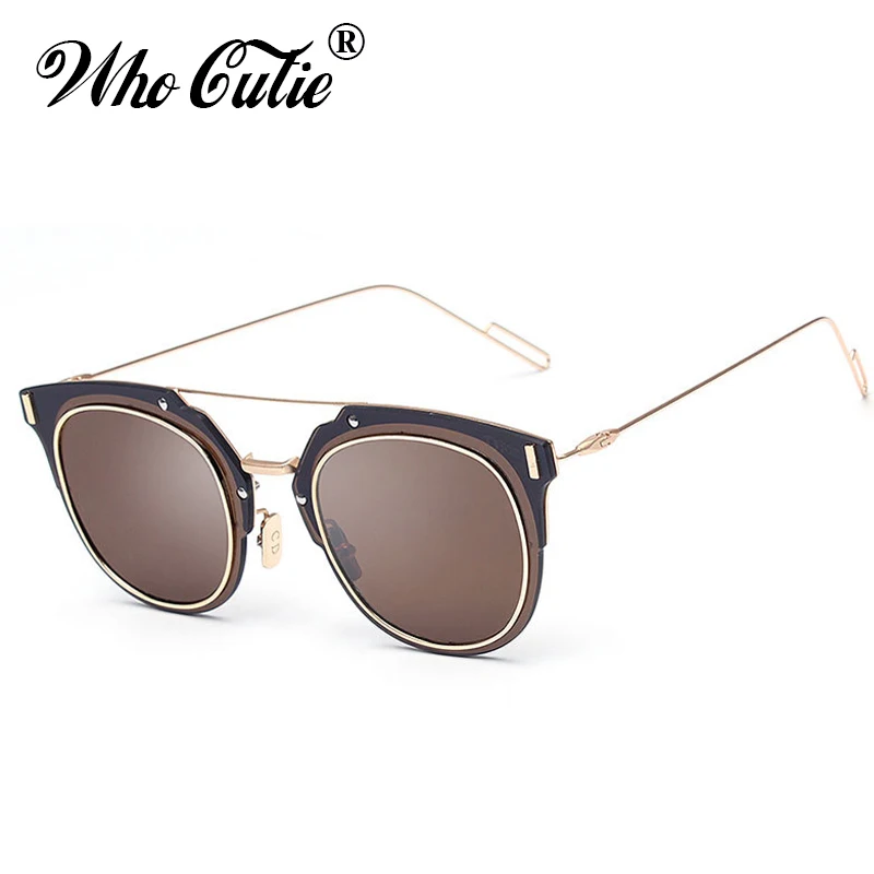 WHO CUTIE зеркальные фиолетовые круглые солнцезащитные очки для мужчин и женщин