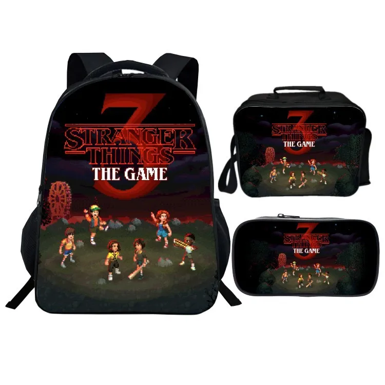 Школьный рюкзак с принтом странных вещей 3 шт./компл./набор школьные сумки для