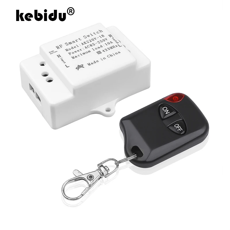 kebidu 220V Lamp Wireless Remote Control Switch ON/OFF 433 MHz 110V Receiver Transmitter For Led Lights Bulb DIY | Электроника