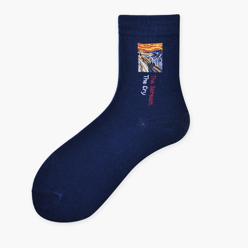 Женские хлопковые носки с рисунком Ван Гога повседневные винтажные абстрактным