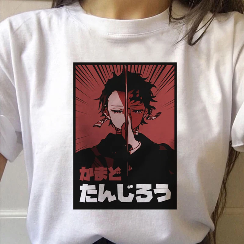 

Fashion Summer Harajuku Kawaii Demon Slayer T Shirt BASIC Women Girl Funny T-shirt Demon Blade Tshirt Kimetsu No Yaiba Aesthetic