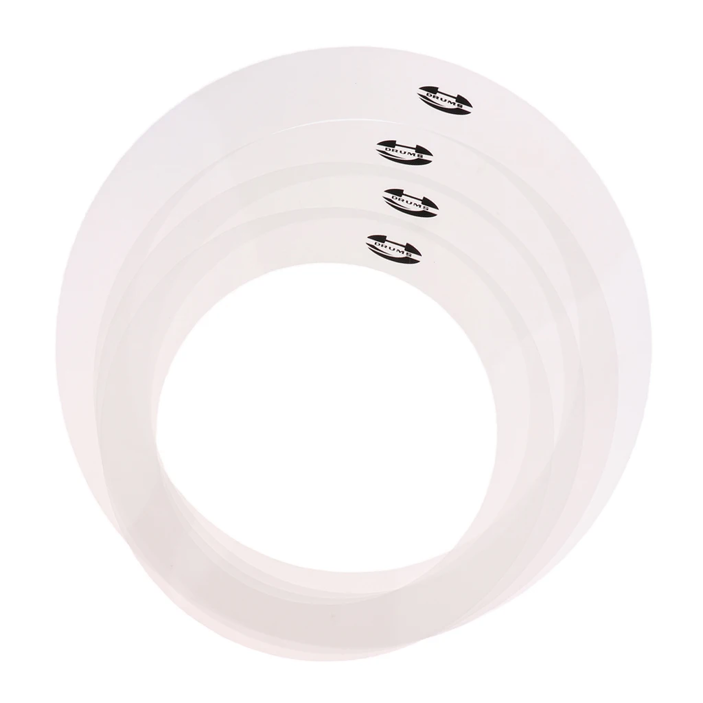Pack of 4 Drum Mufflers Tone Control Rings 10'' 12'' 14'' 16'' Musical Parts | & Accessories