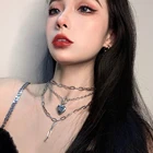 PHYANICмногослойные ожерелья женщины в форме сердца женские колье ювелирные изделия женские Геометрические любителей Серебряная Цвет трендовые милые Halskette