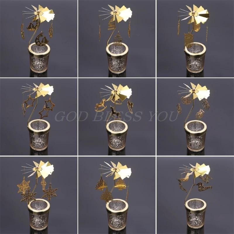 Новинка 2019 вращающаяся карусель на Рождество подсвечник для чая центра