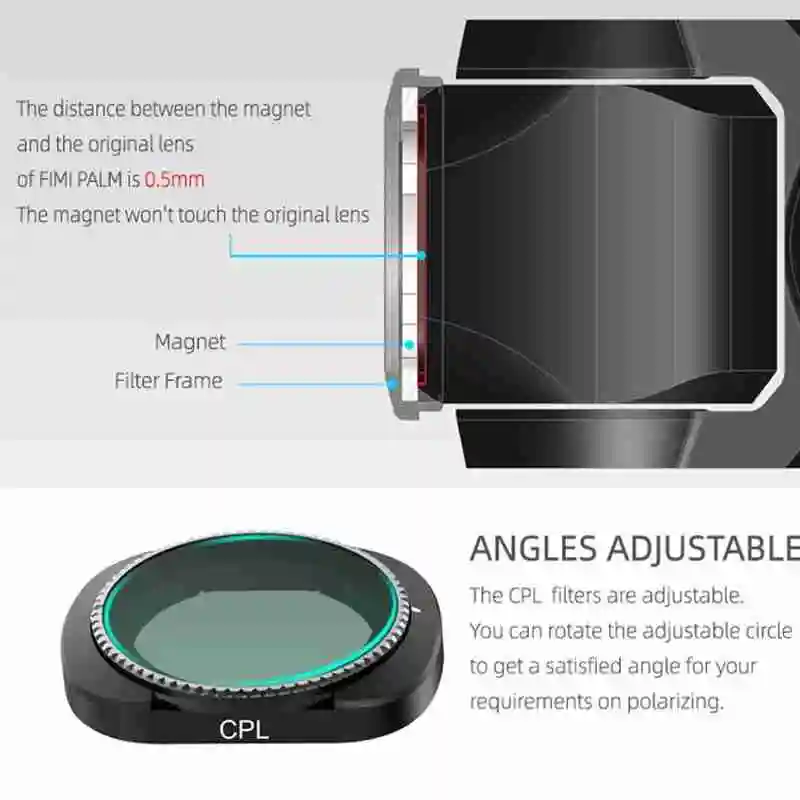 

for DJI Mavic Mini 2 Camera Lens Filter For Femi FIMI filter pocket camera accessories Femi 2 sports CPL handheld gimbal PA H7O1