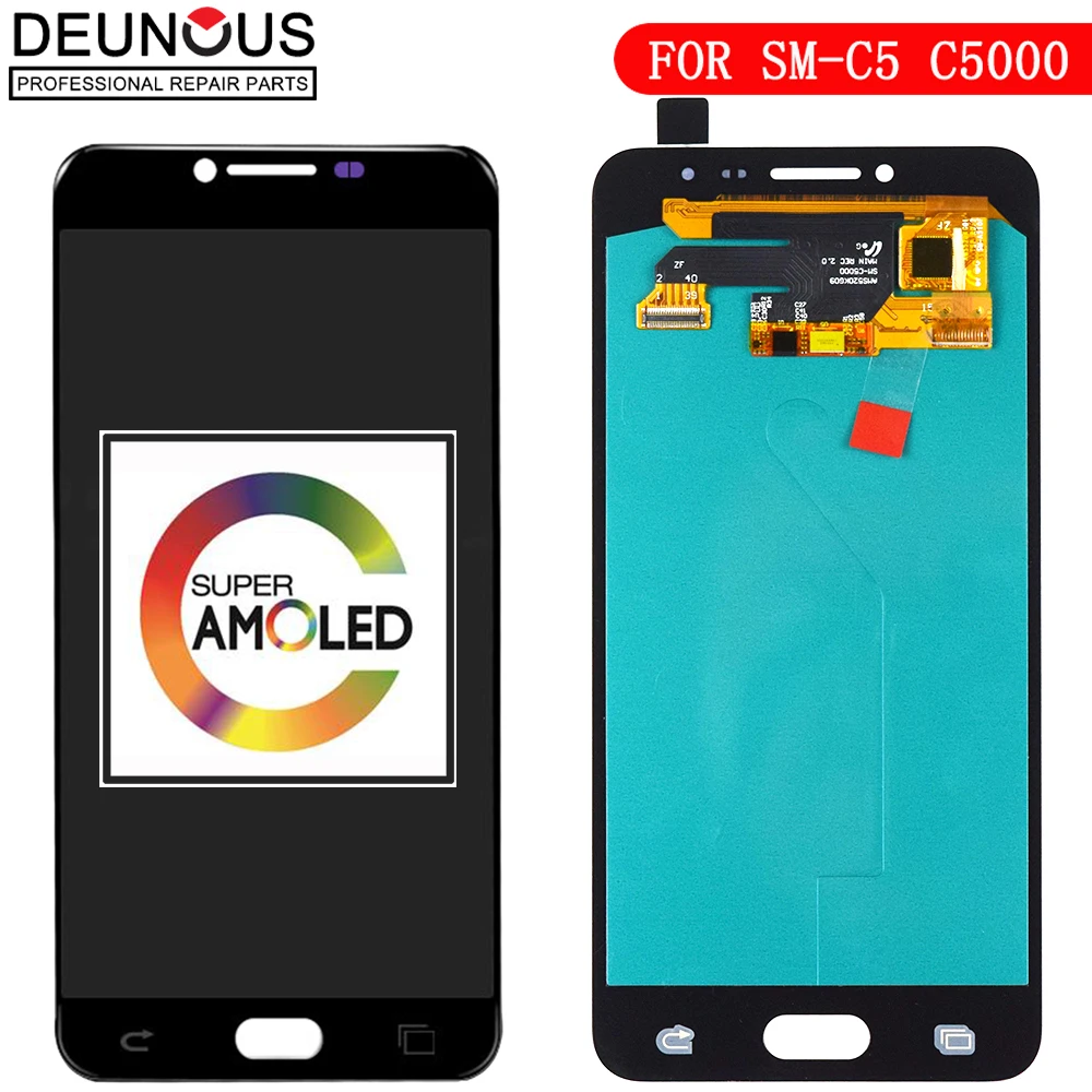 Новый 5,2 'Super EDO AMOLED ЖК-дисплей для SAMSUNG Galaxy C5 жк-дисплей C5000 ЖК-сенсорный экран дигитайзер Запасные части