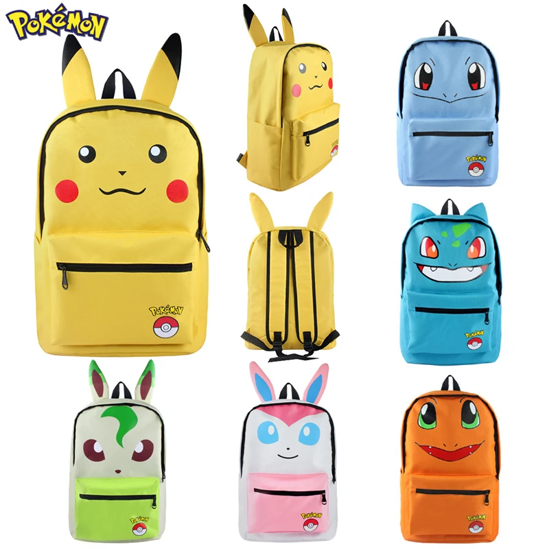 

Pokemon Backpack school bag School Cartoon Pikachu Eevee Bag School Supplies Stationery Schoolbag Birthday Party Gifts for Boys