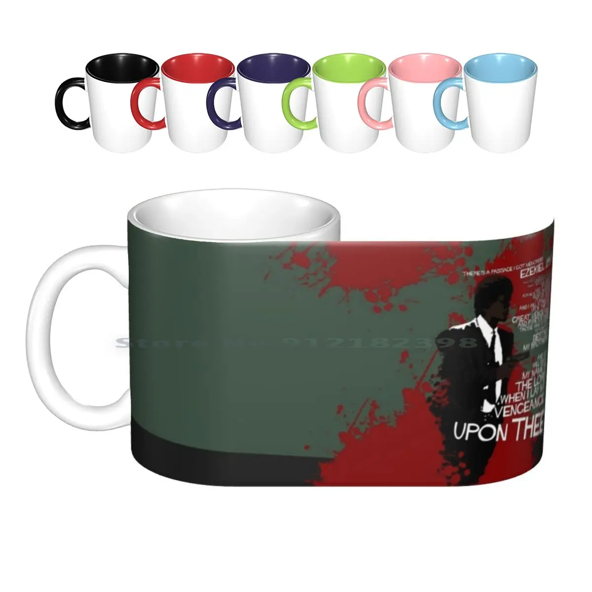 

Movie Quote With-A-Gun 4 Pulp Fiction Ceramic Mugs Coffee Cups Milk Tea Mug Pulp Fiction Movie Quote Tarantino Ezekiel Samuel L