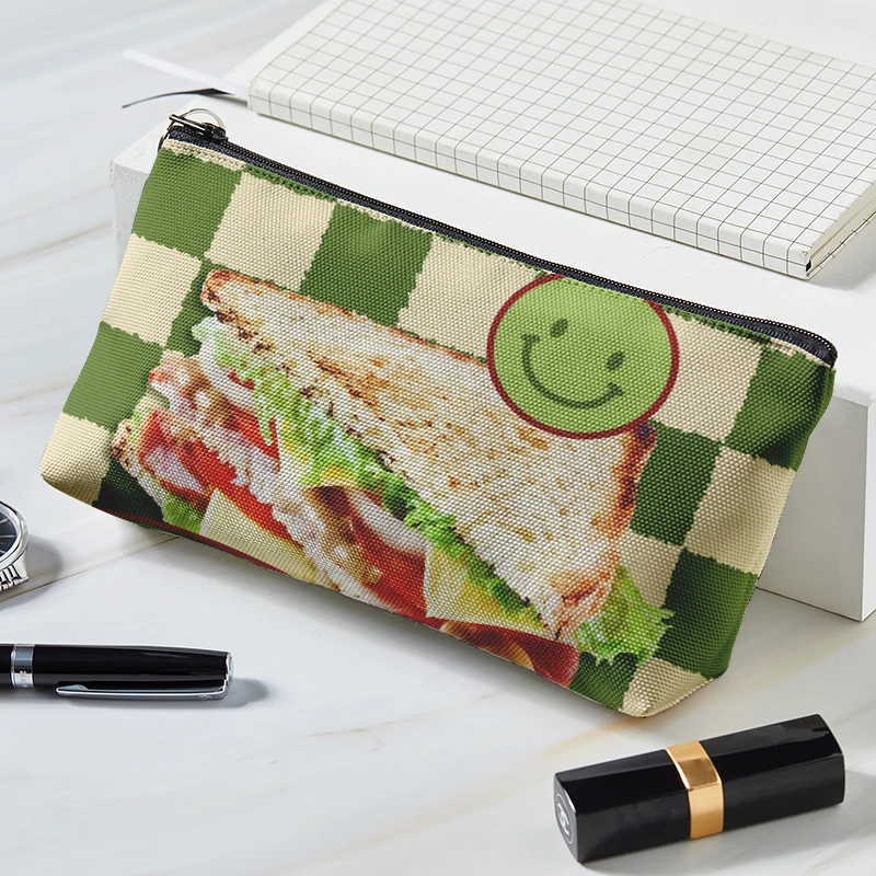 

Quartet Cosmetic Bag Trendy Japanese Diversified Plaid Printing Series New Girls Ladies Portable Small Makeup Bag Storage Bag
