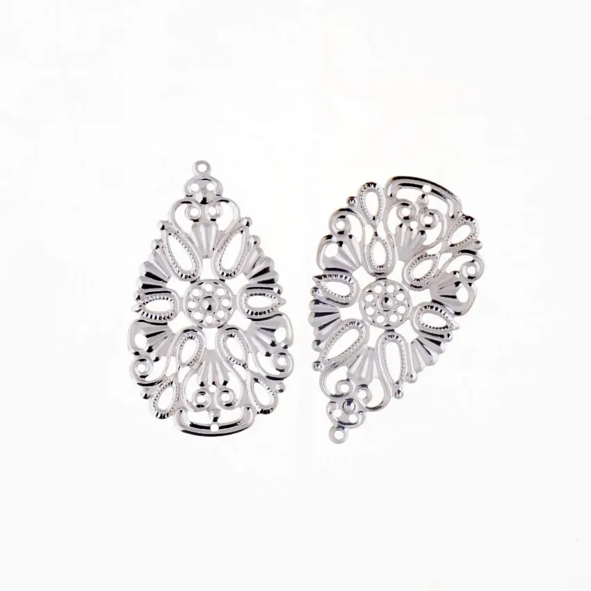 

Free Shipping 20Pcs DIY Connectors Droplet Hollow Hair Accessories 48*28MM Ancient Fashion Bride Phoenix Crown Decorative