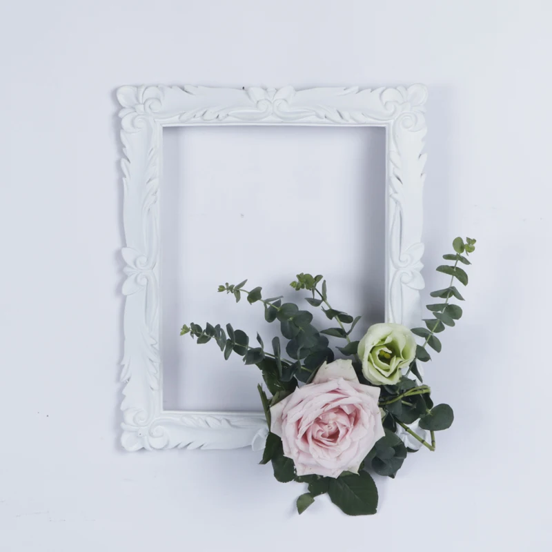 Белый цветок с Дисплей пластины смолы фоторамка Тип в виде пирожного чашке