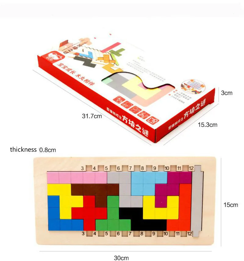 Красочные деревянные Танграм тетрис игра Головоломка игрушки дошкольное