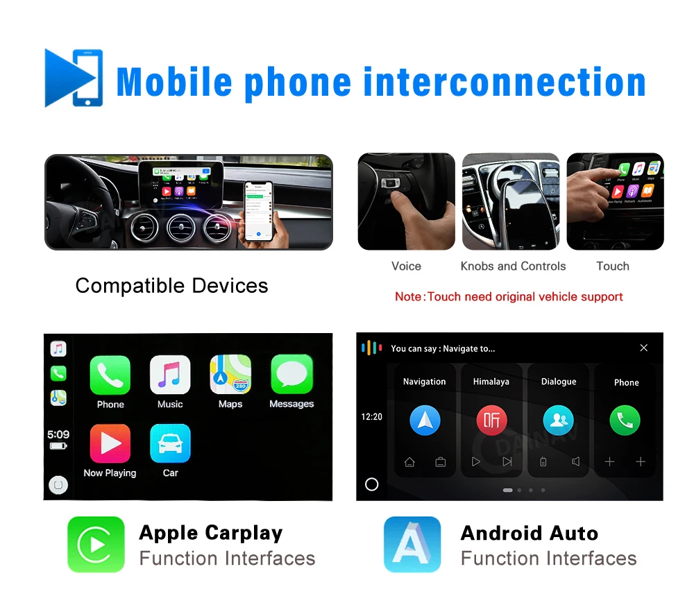 Carplay Ai Box Android Автомобильный мультимедийный плеер Новая версия 4 + 64G беспроводная