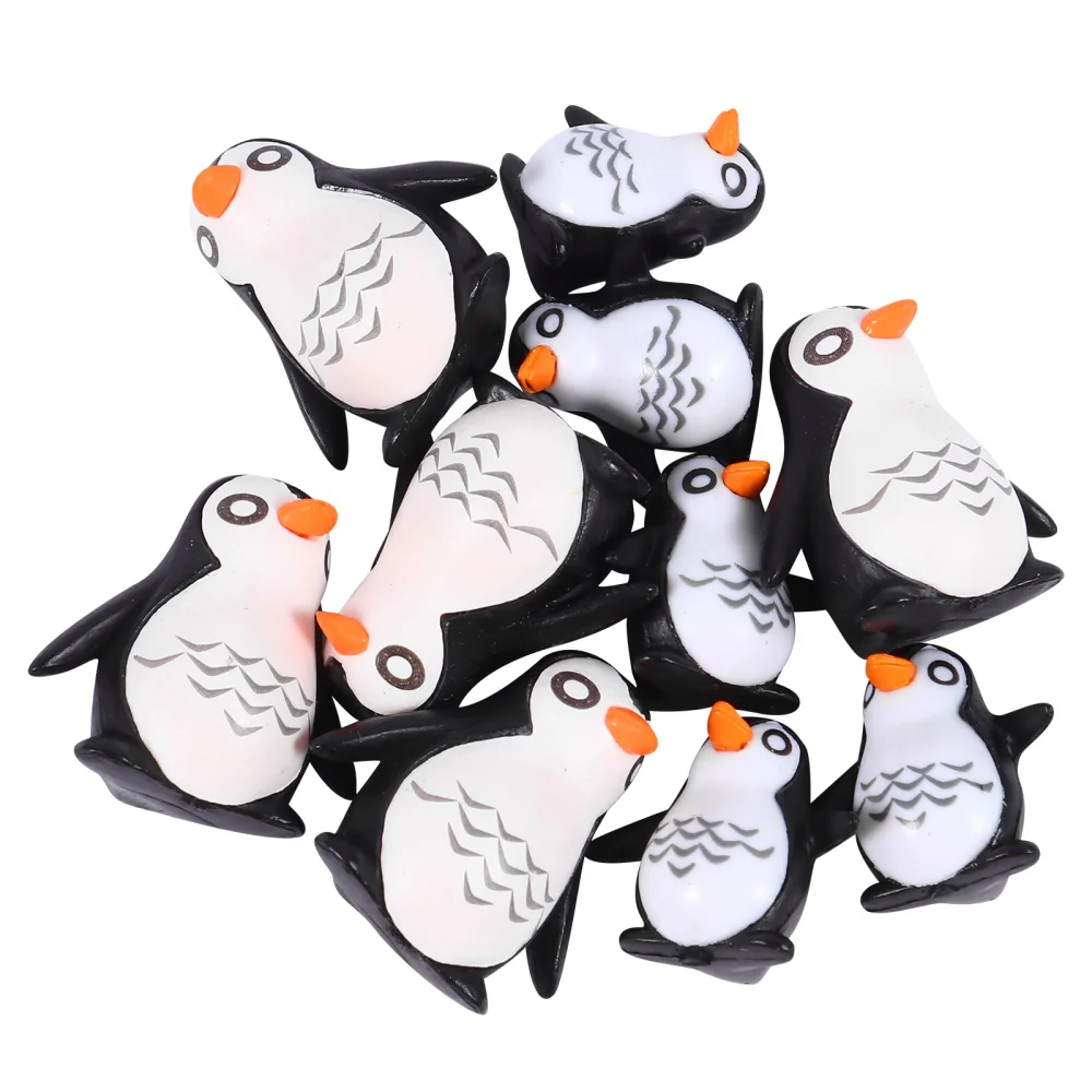 

10Pcs Penguin Animal Model Toys Lovely Ocean Animal Ornament Garden Decorations