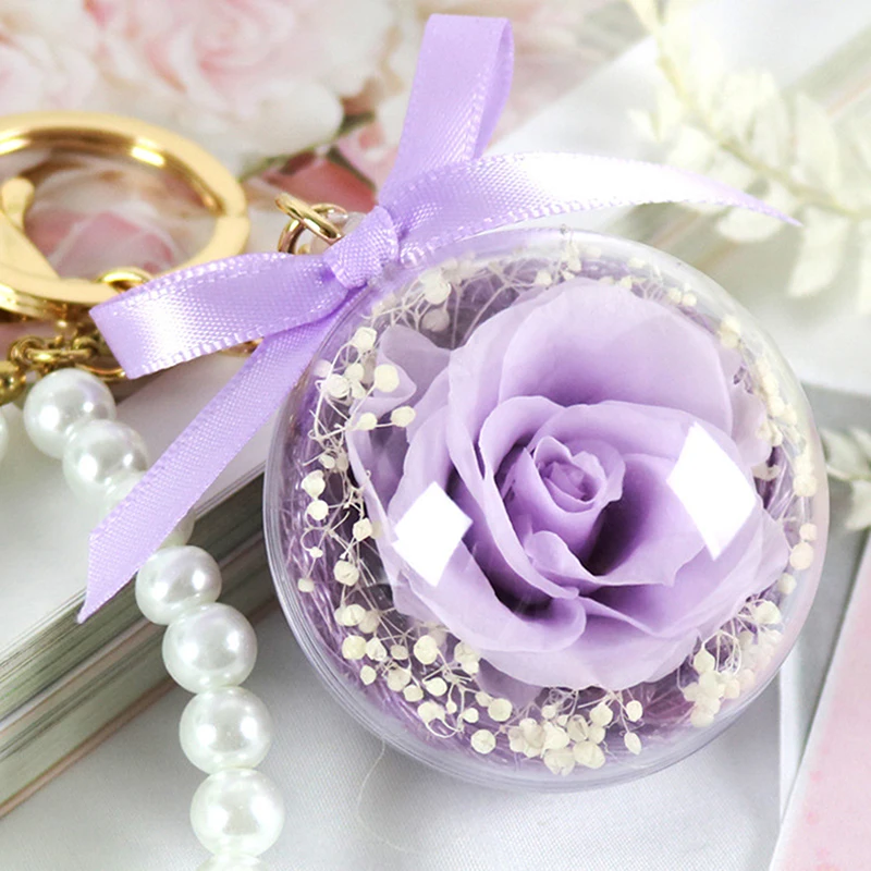 

Korean Fashion New Preserved Flower Keychain Pendant diy Birthday Mother's Valentine's Day Gift