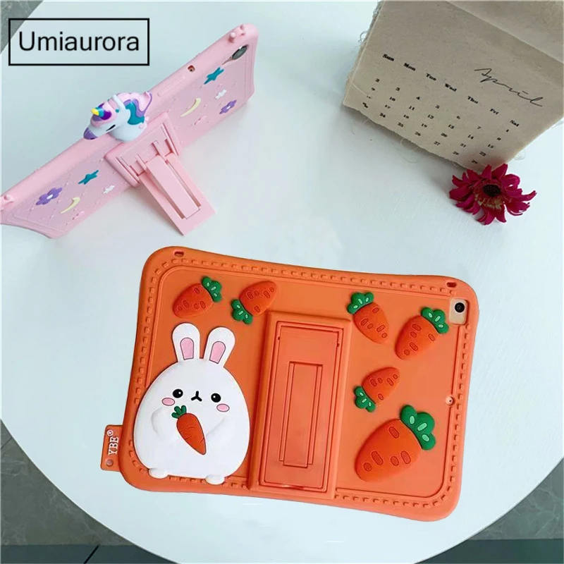 

Мультяшная модель для IPad Air 9,7 2017 2018 Mini 2 3 4 5 7th 8th 10,2 Pro 11 12,9 10,9 2020, Детский мягкий силиконовый чехол + ремешок