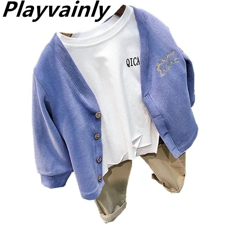 

Wholesale Boys Sweaters 2020 Autumn New Knitting Cotton Long Sleeve Cardigan Kids Coat Baby Clothes 1-6Y RAL003